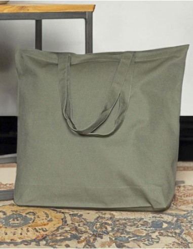 HAI-X1348-Organic Canvas Carrier Bag Medium Long Handle London 02